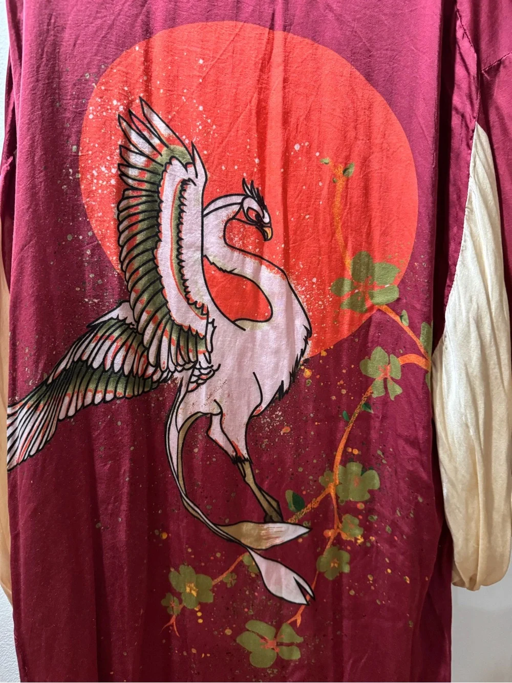 Free People Rising Sun Red Print Women's Kimono maxi